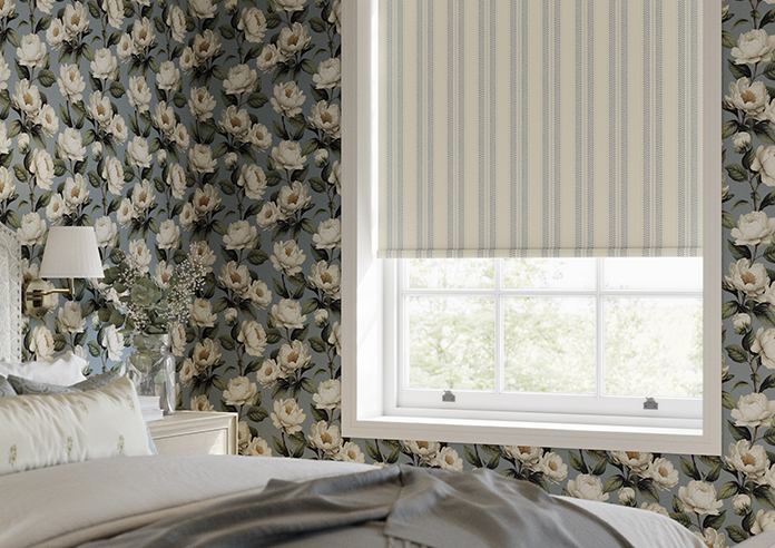 Trellis Prints, Noble Stripe Raffs Blue - Twist&Fit Roller Blind - Image 5